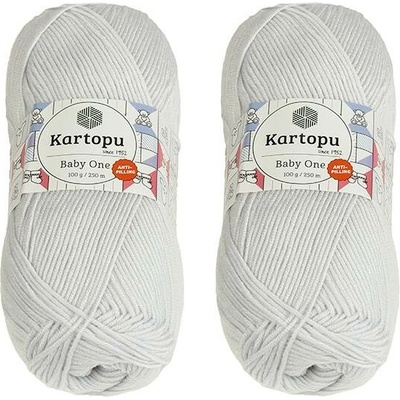 Bellatex SET 2ks Příze BABY ONE 100g / 250 m Světle šedá