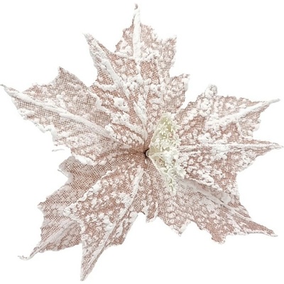 Zápich látkový kvet zasnežený ružová 24 cm