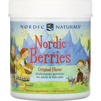 Nordic Naturals Nordic Berries Мултивитамини за деца, сладко и кисело, 120 гуми