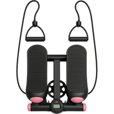 Fitness stepper s expandérmi ružová
