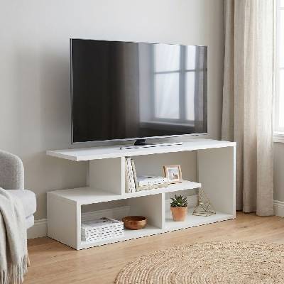 TopMebel Меламинов ТВ шкаф Forever Megapap, бял цвят, размери 100x30x40 см