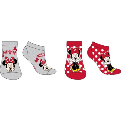 Minnie Mouse 5234A326 Dievčenské členkové ponožky šedá / červená