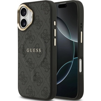 GUESS Калъф Guess - 4G Gold Frame, iPhone 17, MagSafe, черен (3666339519032)