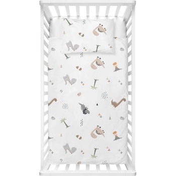 Mijolnir Бяло детско спално бельо от памук Renforcé 100x150 cm Dinozor - Mijolnir (106WHP1305)