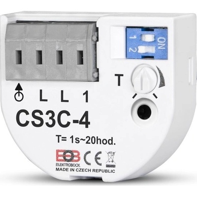 Elektrobock časový spínač CS3C-4 pod vypínač zapne ventilátor při stisknutí tlačítka