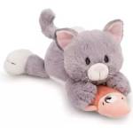 NICI Nici: Сив плюшен котарак и рибка, лежащ - 30 см