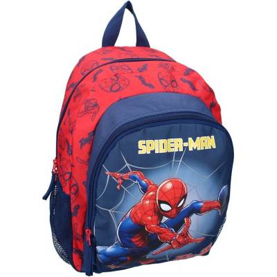 Školský batoh s viacerými priehradkami Spider-Man Vadobag chlapčenský modrý
