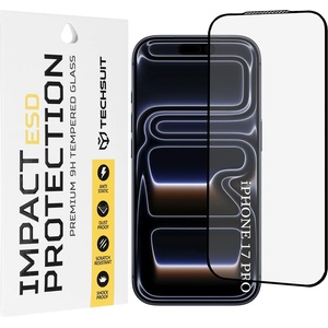 Techsuit Протектор за iPhone 17 Pro - ESD стъкло - черен