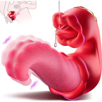 SuperLove Tongue Thrusting & Licking Vibrator Red