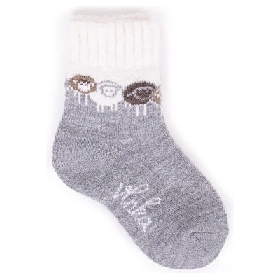 Merino Vlnka Dětské ponožky ovčí partička bílá