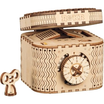 Robotime 3D drevené mechanické puzzle Trezor 158 ks