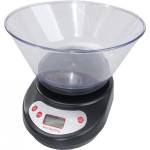 Rosberg Кухненска везна с купа Rosberg - R51651B, 5 kg, черна (55R51651BB) Кухненски везни