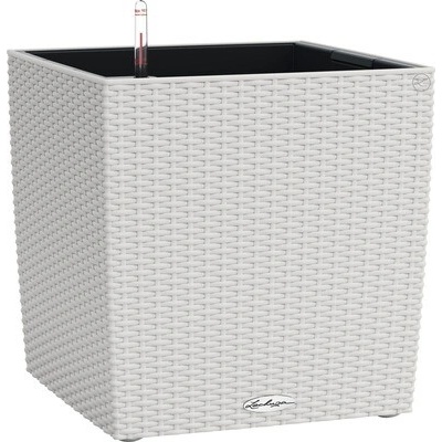 Lechuza Plastový samozavlažovací kvetináč Cube Cottage 30 x 30 x 30 cm svetlo sivý