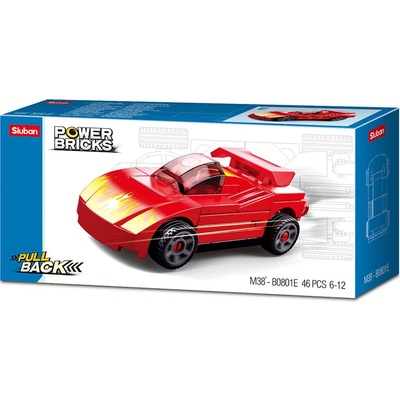 Sluban B0801E Naťahovacie auto Červený športiak