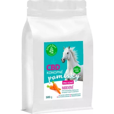 ZELENÁ ZEMĚ CBD pamlsky pro koně mrkev 0,5 kg – Zboží Mobilmania