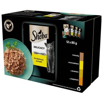 Sheba Delicacy in Jelly krmivo pre mačky s hydinovou príchuťou v omáčke 12x85 g