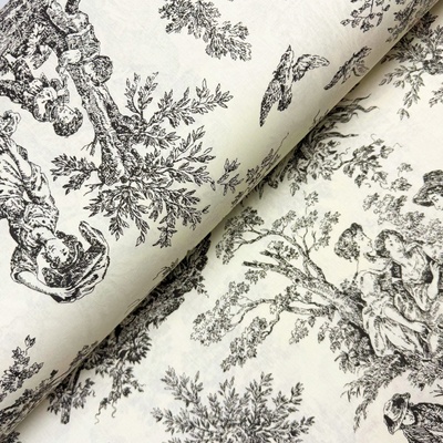 Ervi Bavlněná látka/plátno š.240cm - Toile de Jouy - 30497-1, metráž