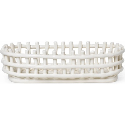 Ferm Living Koš na ovoce keramika bílá 30 x 8,5 cm