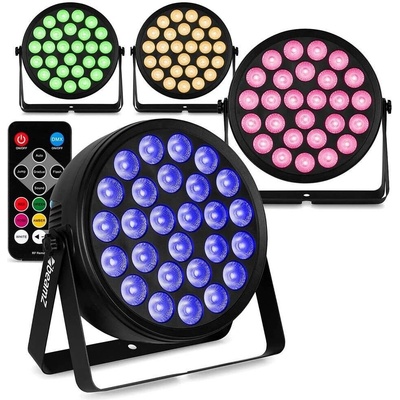 BeamZ sada 4 BCC240 LED PAR - PAR reflektor s 27x 4W LED - RGBW - Vrátane diaľkového ovládania