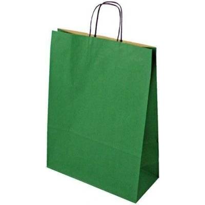 Papírová taška zelená ExtraTWIST 320x120x410 mm s krouceným uchem