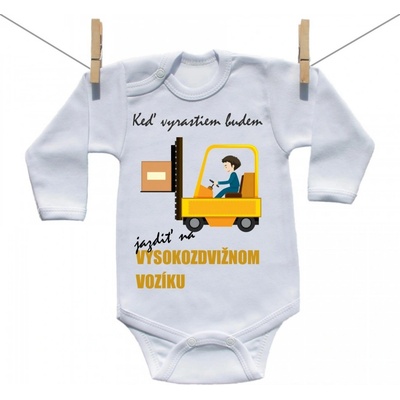 Boodyy Body s dlhým rukávom Keď vyrastiem budem jazdiť na vysokozdvižnom vozíku