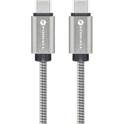 Forcell Кабел Forcell - F-Energy Metal C239, USB-C/USB-C, 100W, 1m, сребрист (5903396274466)