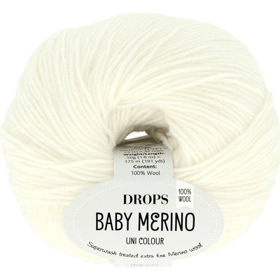 Drops Baby Merino UNI 01 bílá
