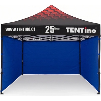 TENTino STEEL HEXAGON 3x3m 8A - MODRÁ, konstrukce + střecha TENTino + 3x boční strana