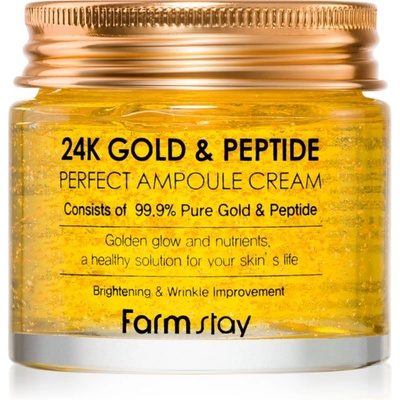 Farm Stay 24K Gold & Peptide Perfect Ampoule Cream хидратиращ крем против стареене на кожата 80ml