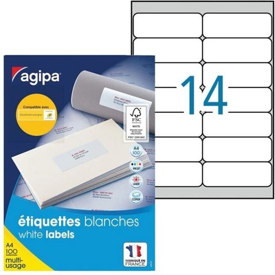 Etikety univerzálne 99,1x38,1mm Agipa A4 100 hárkov