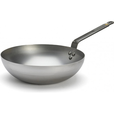 Wok MINERAL B 28 cm, s plochým dnem, uhlíková ocel, de Buyer