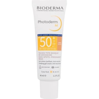 BIODERMA Photoderm M SPF50+ тониращ слънцезащитен крем за лице против мелазма 40 ml нюанс Golden унисекс