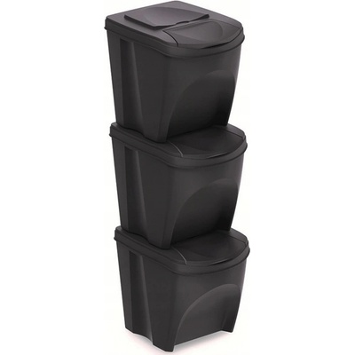 PROSPERPLAST Odpadkový koš SORTIBOX 3 x 25 l antracit
