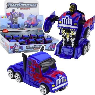 Lean Toys Nákladní Auto Robot 2v1 Pohon Červené Vzory Modré