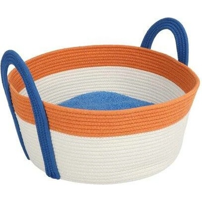 COOCKOO BINGE Košík pre mačky na odpočinok 44x44x20cm oranžový/modrý