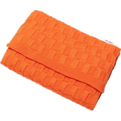 Baby Nellys pletená deka CUBE orange