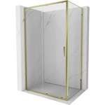 Mexen Exo плъзгаща се душ кабина 125 x 75 см, прозрачна, златна - 8151-125-075-50-00 (8151-125-075-50-00)