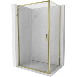 Mexen Exo плъзгаща се душ кабина 125 x 75 см, прозрачна, златна - 8151-125-075-50-00 (8151-125-075-50-00)