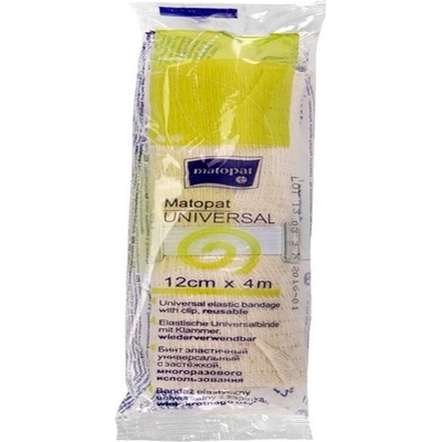 Matopat Elastický obväz Matopat UNIVERSAL s klipom na ranu 12 cm x 4 m 1 ks Taška