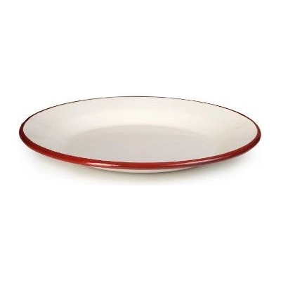 Ibili Smaltovaný tanier bielo červený 28 cm