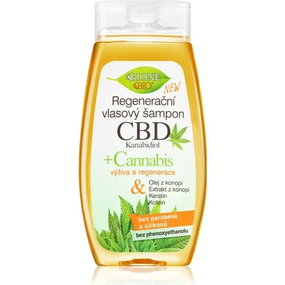 Bione Cosmetics Cannabis CBD регенериращ шампоан с конопено масло 260ml