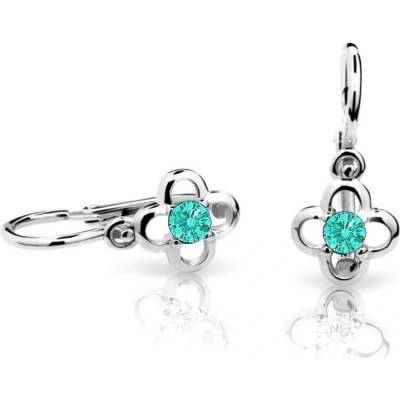 Cutie Jewellery dětské náušnice z bílého zlata C1944-10-X-2 světle zelená