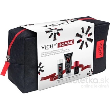 Vichy Homme Xmas 2022 hydratačný krém 50 ml + sprchový gél 100 ml + roll-on antiperspirant 50 ml darčeková sada