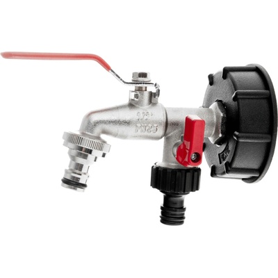 Ventil dvojitý 1/2" pre IBC nádrž 1000 l, závit 3/4", dva výstupy na 1/2" rýchlospojku