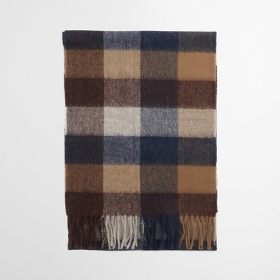 Barbour Large Tattersall Scarf Bronze Brown