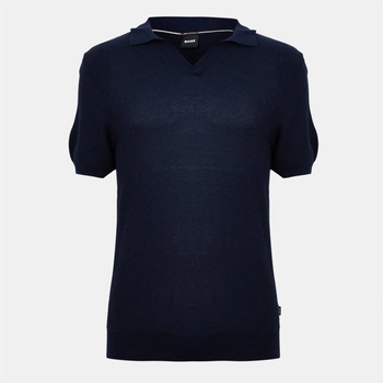 Boss Блуза с яка Boss Men's Tempio Fine Knit Short Sleeve Polo Shirt - Dark Blue 404