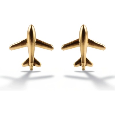 Marc Malone Pozlátené náušnice Lietadlá Solan MCE250302G