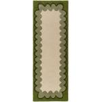 Flair Rugs Зелена/в естествен цвят ръчно изработена вълнена пътека 80x230 cm Wiggle Wool - Flair Rugs (503119382744)