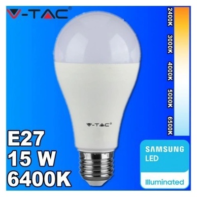 V-TAC PRO SAMSUNG LED žiarovka E27 A65 15W studená biela