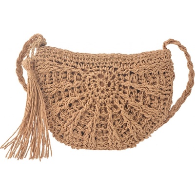 Clayre & Eef půlkulatá kabelka Emmy- 24*19 cm Hnědá
